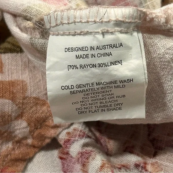 Paper Heart Sleeveless Floral Linen Blend Dress Medium M - Picture 3 of 6